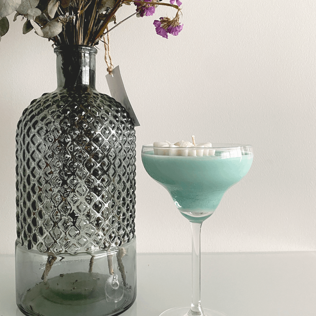 Frozen Margarita geurkaars als decoratief element in woonkamer